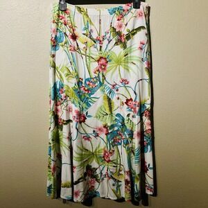 Animals By Jacques Ruc Maxi Floral Skirt With Sequins Tropical Beach Size 2 / S
